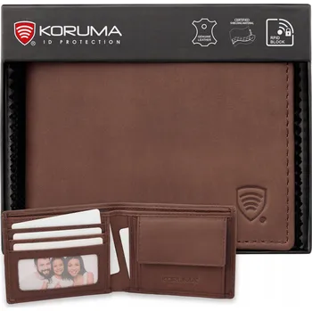 Peněženka Koruma peněženka z pravé kůže hnědá - muž