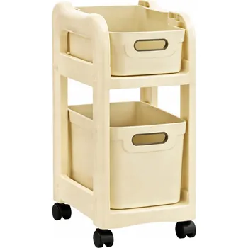 Úložný box PLASTOVÝ ÚLOŽNÝ REGÁL KOŠ NA HRAČKY ZÁSUVKY MOBILNÍ 2 POLICE ORGANIZÉR