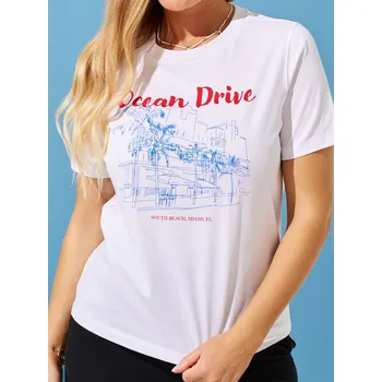 Oblečení a móda Sinsay - Tričko s krátkými rukávy a potiskem - bílá - XW219-00X - XW219-00X-XL