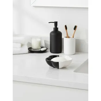 Mýdlenka Sinsay - Dvoubarevná keramická mýdlenka ve tvaru květiny - černá - 859GN-99X - 859GN-99X-ONE