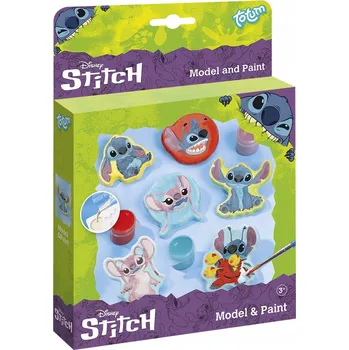 kreativní sada Disney Stitch, sádrové figurky k vymalování s barvami, kreativní sada