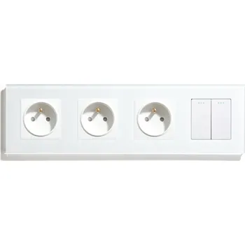 vypínač MECHANICKÝ KLÁVESOVÝ SPÍNAČ 3x ZÁSUVKA KLASICKÝ SKLENĚNÝ VYPÍNAČ