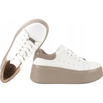 Dámské polobotky FILIPPO DP7537 DÁMSKÉ KOŽENÉ POLOBOTKY SNEAKERS NA PLATFORMĚ bílé 38