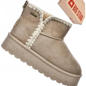 Dámská zimní obuv Dámské sněhule na platformě s prošíváním BIG STAR SS274129 béžové 39