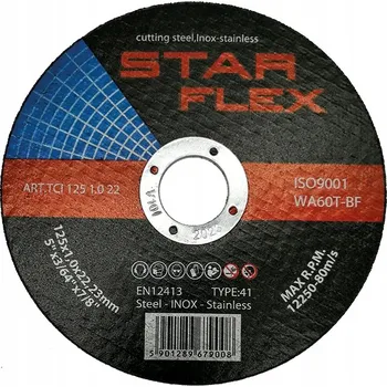 Řezný kotouč Řezný kotouč Star Flex T41-125-1,0 WA60T-BF-INOX TCI1251022