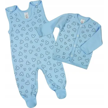 Kojenecký overall OVERAL + KABÁTEK rozepínací overal MYŠKA SVĚTLE MODRÁ 56 KLEKLE