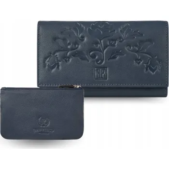 Peněženka Paolo Peruzzi dámská peněženka z lícové kůže modrá