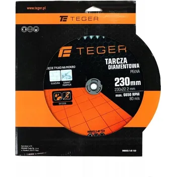 Řezný kotouč Diamantový kotouč na mokré řezání plný 230x22.23 TEGER