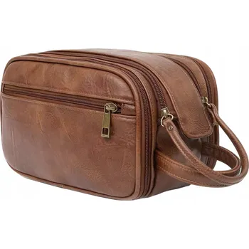 Kosmetická taška Pánská cestovní kosmetická taška velká hnědá