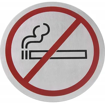 INFORMAČNÍ TABULKA SAMOLEPICÍ ZÁKAZ KOUŘENÍ NEREZOVÁ OCEL 160 MM