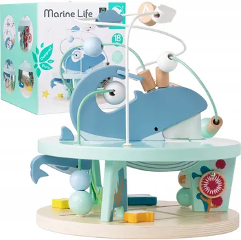 Dřevěná hračka DŘEVĚNÝ VZDĚLÁVACÍ LABYRINT PROPLÉTÁNÍ MULA MONTESSORI CLASSIC WORLD