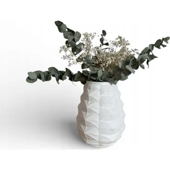 Váza Designová keramická váza Artisan bílá moderní na květiny