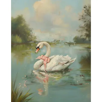 Plakát Plakát, Obraz - Vintage Swan Coquette, Jolly and Dash