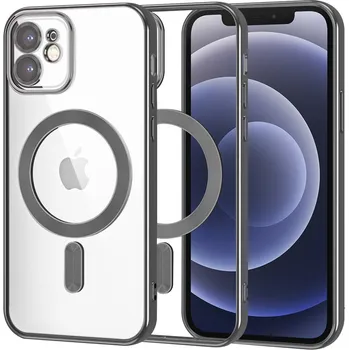 Pouzdro na mobilní telefon Techsuit Luxusní Křišťálový MagSafe iPhone 12 Černý