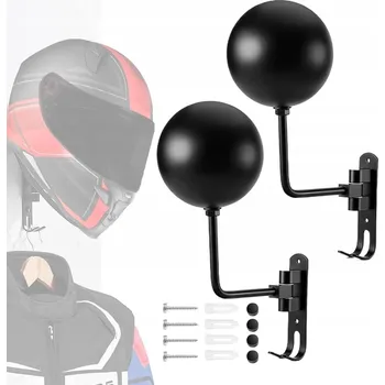 Věšák DRŽÁK VĚŠÁK NA MOTOCYKLOVÁ PŘILBA PEVNÝ VYSOKÁ KVALITA ČERNÝ 2ks