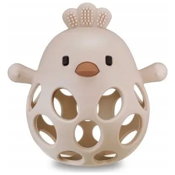 Kousátko ve tvaru kuřátka Bite&Play z měkkého silikonu 6m+ J Bimbi