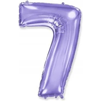 Balónek Fóliový balónek Velká Číslice Fialová Liliová 7 / 40" - 102 cm Flexmetal PACK