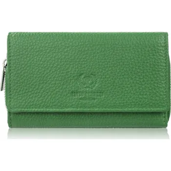 Peněženka Dámská velká zelená peněženka z přírodní kůže, prostorná Paolo Peruzzi