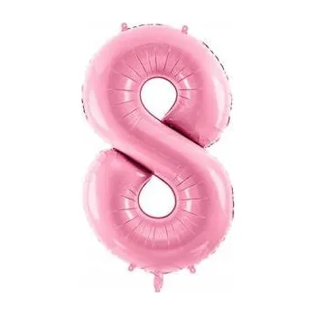 Balónek Fóliový balónek číslice 8, 86 cm, růžový