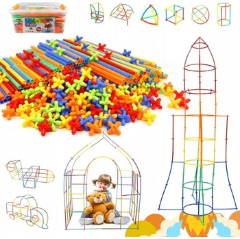 ostatní stavebnice STAVEBNICE PRO DĚTI, BRČKA, TYČINKY, SADA 1000DÍLŮ