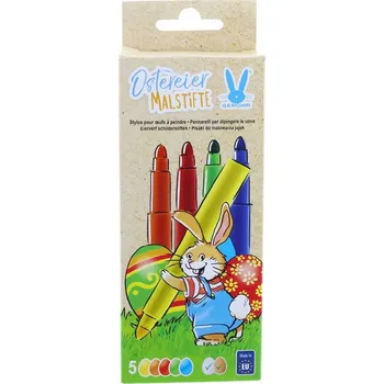 Výtvárné potřeby Barva na vajíčka ve fixech, 5 ks, 20 ml, modrá, žlutá, zelená, červená, oranžová&nbsp;88370E