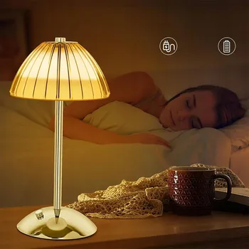 Lampička MODERNÍ NOČNÍ LED STOLNÍ DOTYKOVÁ LAMPA S 3 SVĚTLY 1200 MAH