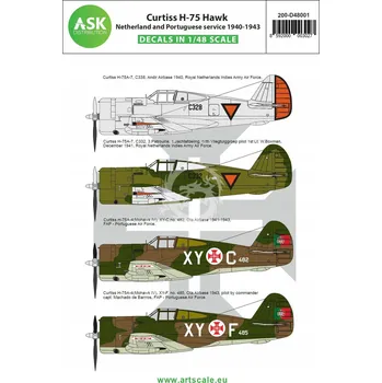 Plastikový model Curtiss H-75 Nizozemsko a Portugalsko ASK ARTSCALEKIT 200-D48001 1/48