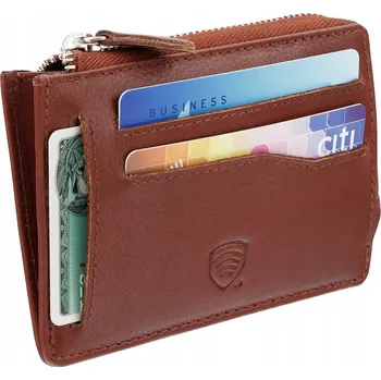Peněženka MALÁ KOŽENÁ PENĚŽENKA pro muže, kreditní karty, RFID ochrana na zip | KORUMA
