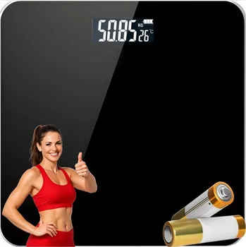 Osobní váha Koupelnová váha s LCD displejem do 180 kg a teploměrem