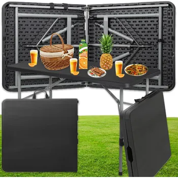 Zahradní stůl Stůl Bankietowo plast Odolné zahradní skládací stoly černý