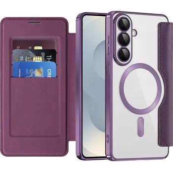 Pouzdro na mobilní telefon Techsuit - knížkové pouzdro SmartMag pro Samsung Galaxy S26 Plus - fialové