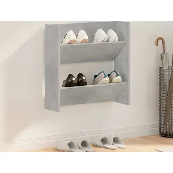 Botník vidaXL Nástěnný botník 60 x 18 x 60 cm dřevotříska [806738] Barva: Betonová šedá