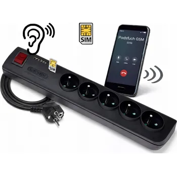 Napájecí kabel Prodlužovací Kabel lištový Elgotech 3 m 5 ks zásuvek černý