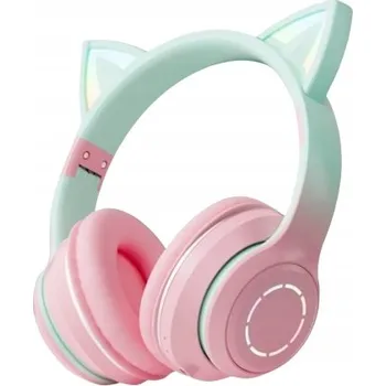 Sluchátka Bezdrátová Bluetooth sluchátka s kočičíma ušima – růžová (ideální jako dárek)