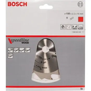 Pilový kotouč BOSCH Pilový kotouč Speedline Wood 150x16mm 9 zubů 2608640808