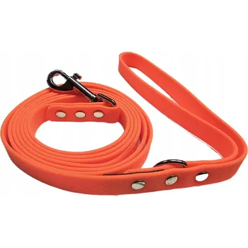 Vodítko pro psa Vodítko tréninkové voděodolné biothane hexa oranžové neonové 2 m
