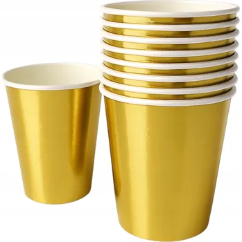 Party nádobí Zlaté Papírové Kelímky 250ml 10 kusů NA OSLAVY