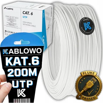 Síťový kabel SÍŤOVÝ KABEL KROUCENÁ DVOULINKA LAN RJ45 UTP KAT.6 FLUKE CAT.6 200M LANBERG