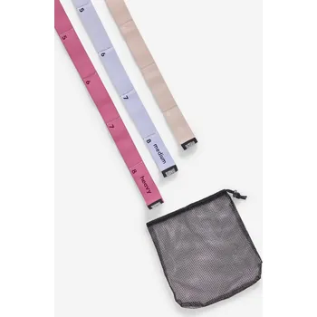 DOMYOS Sada 3 posilovacích gum na pilates 7 / 10 / 15 kg BÉŽOVÁ|FIALOVÁ|MODRÁ|ŠEDÁ