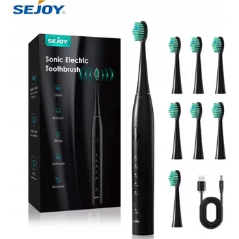 Elektrický zubní kartáček SEJOY Sonický elektrický zubní kartáček s 5 režimy a 8 hlavicemi
