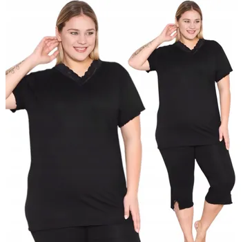 Dámské pyžamo DÁMSKÉ PYŽAMO KRÁTKÝ RUKÁV VOLNÉ VISKÓZA EXTRA PLUS SIZE VELKÉ 5XL