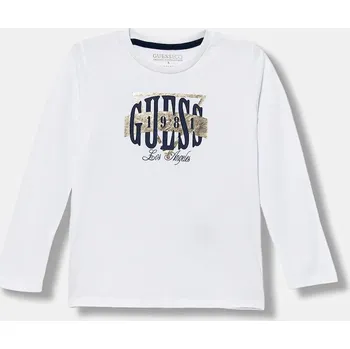 Dětská móda Dětské bavlněné tričko s dlouhým rukávem Guess N5BI01.I3Z14.9BYA bílá 00X, vel. 118-122