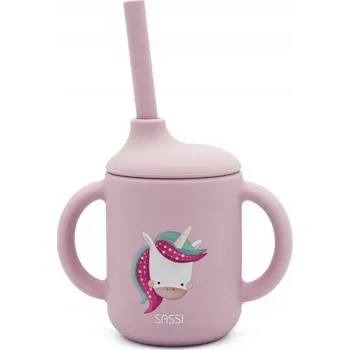 Silikonový hrneček s brčkem pro děti Jednorožec SASSI