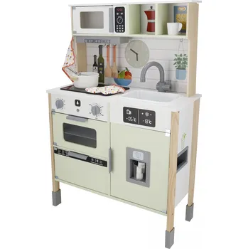 Dětská kuchyňka Lupilu 100395556 kuchyňka s osvětlením a zvukovými efekty dřevěná
