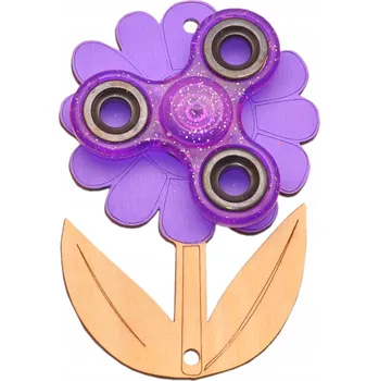 Obraz FIALOVÁ MONTESSORI KVĚTINA NA MANIPULAČNÍ DESKU + SPINNER SE TŘPYTKAMI