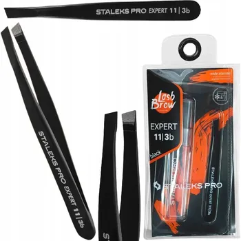 Kosmetická pinzeta Staleks Pro Expert Lash Brow Pinzeta na obočí šikmá TE-11/3B