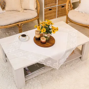 Prostěradlo RACHELA Ubrousek s krajkou 85x85cm bílý bavlna