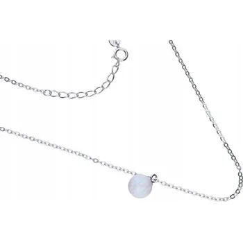 Náhrdelník Stříbrný náhrdelník 925 s bílým opálem, ideální jako dárek pro maminku, moderní