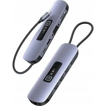 USB hub ADAPTÉR HUB 10v1 USB-C HDMI VGA RJ45 ETHERNET ČTEČKA KARET TF/SD 3xUSB 3.0