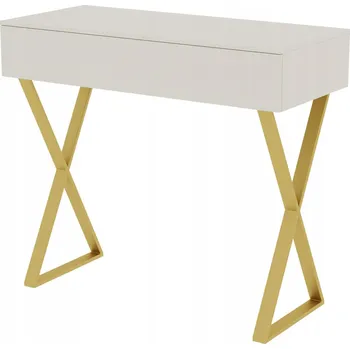 Toaletní stolek Toaletní Stolek konzole VOGA 90 cm kašmír + zlaté nohy X